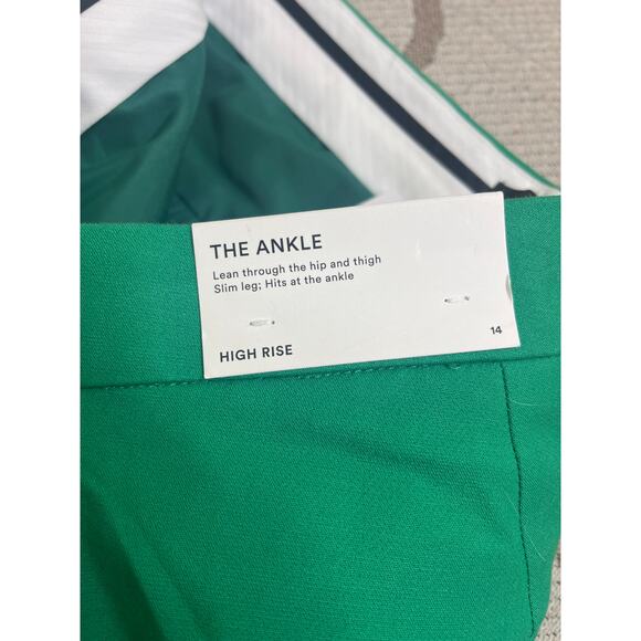 Ann Taylor The ANKLE High Rise cuffed green pants, size 14 - Picture 4 of 12